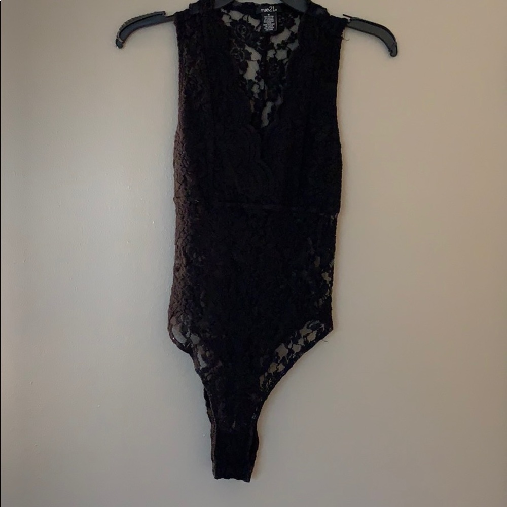 Black lace onesie